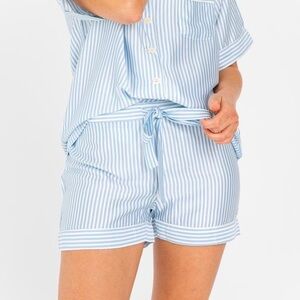 NWT! Ettitude | 100% Organic Bamboo Pajama Shorts | Starlight Blue Stripe | L